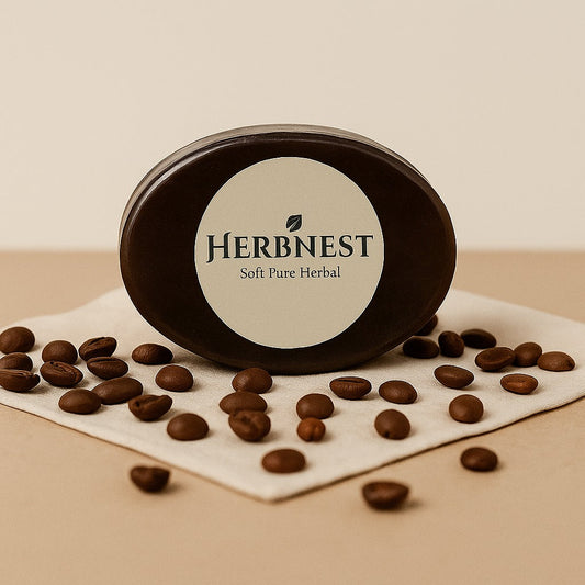 Coffee Soap Bar – 100% Natural & Handmade | Exfoliating, Anti-Cellulite & Energizing Skin Boost 🌿✨ | With Real Coffee Grounds Herb Nest