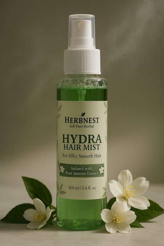 HerbNest Hydra Hair Mist –Jasmine Essence |Frizz Control & Shine Boost Herb Nest