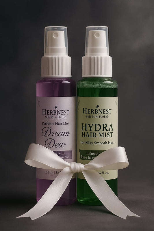 HerbNest Floral Hair Mist Duo – Jasmine & Lavender Essence Herb Nest