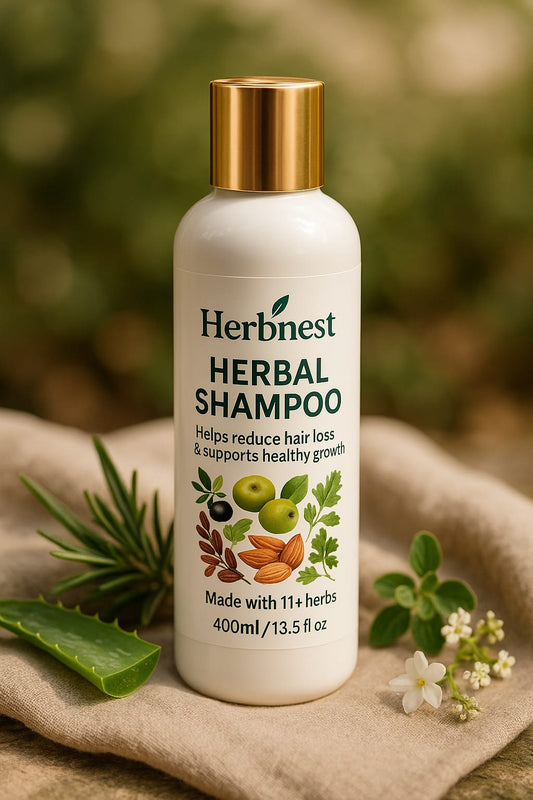 Pure Herbal Shampoo by Herbnest 400ml| Best natural shampoo for hair fall|Sulfate-free shampoo in Pakistan|