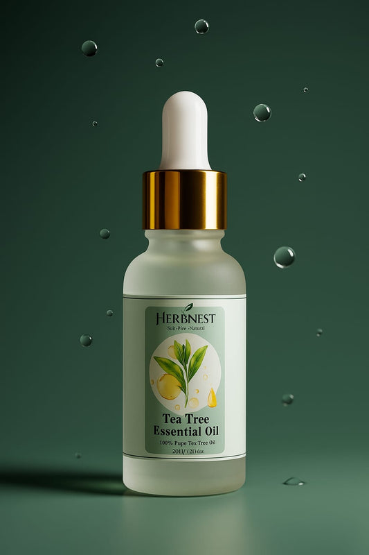 🌿 Tea Tree Essential Oil – 100% Pure & Natural | Antibacterial Powerhouse for Acne, Scalp & Skin ✨ | Steam Distilled | Multi-Purpose Oil 💧 Herb Nest